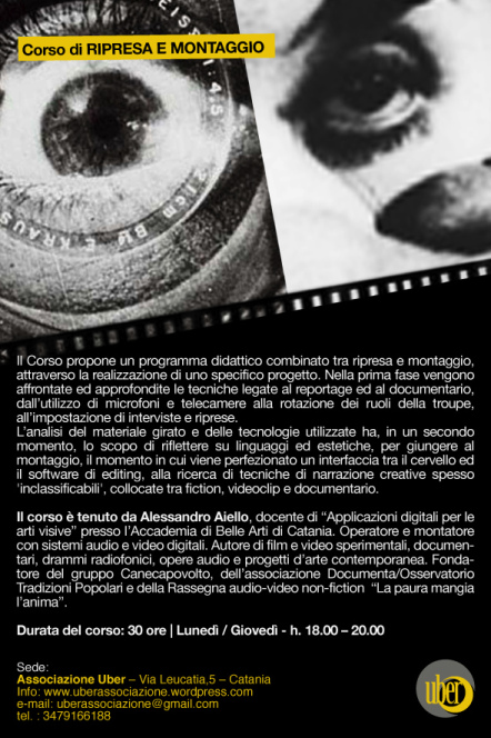 Corso ‘Rec and Cut’ – Ripresa e montaggio audio-video