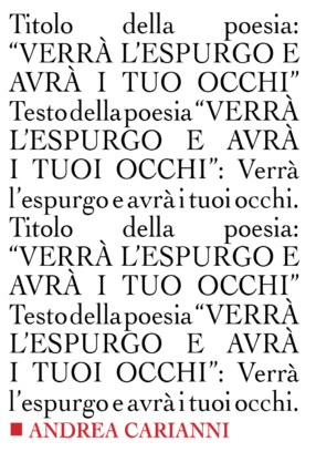 ‘Verrà l’espurgo e avrà i tuoi occhi’ di Andrea Carianni