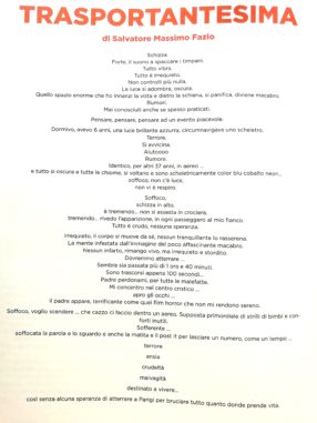‘Trasportantesima’ di Salvatore Massimo Fazio